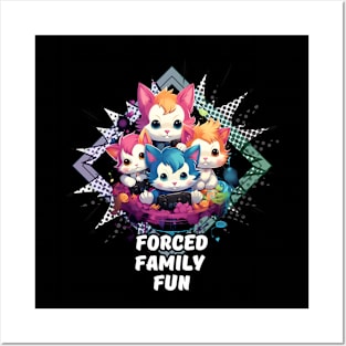 Forced Family Fun - Gamer Cat Posters and Art